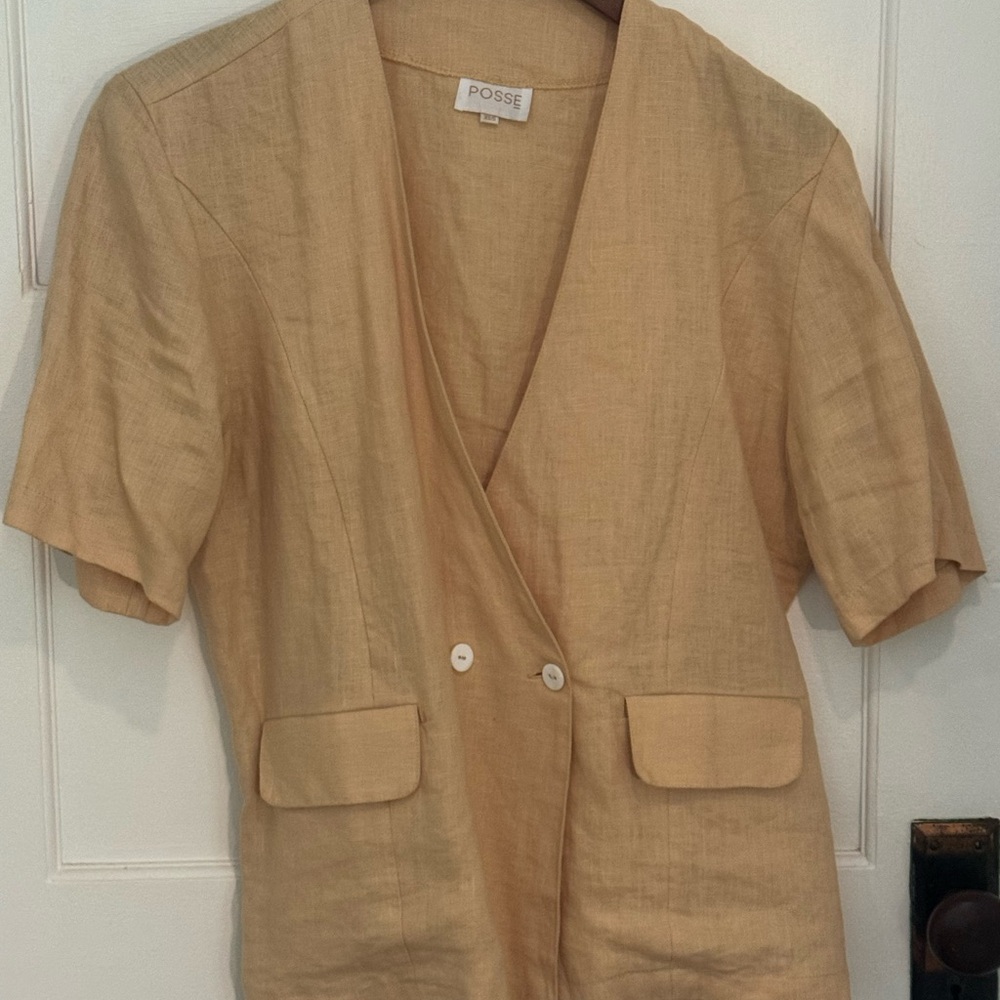 Posse Light Tan Short Sleeve Blazer